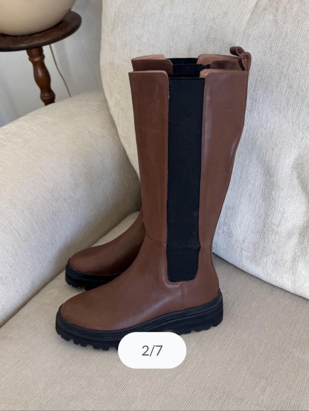 Madewell Brown Poppy Tall Lugsole Boots - Picture 2 of 8